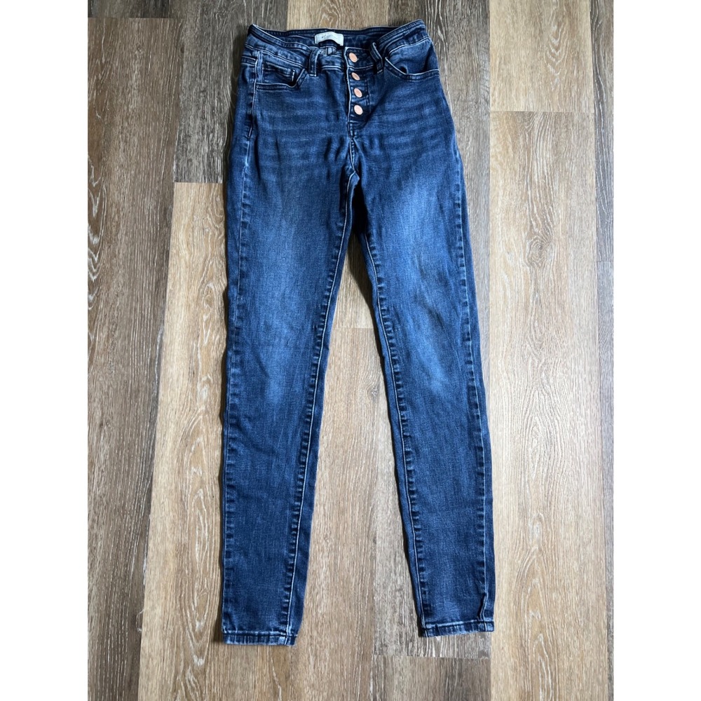 KanCan Signature Skinny Jeans Womens 27 Dark Wash Excellent Button Fly High Rise